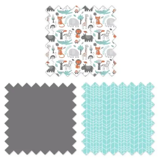 Bacati - 3 pc Safari Jungle Aqua Orange Gray Boys Hugster Feeding & Infant Support Nursing Pillow image {5}