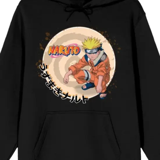 Naruto Main Character Kanji Logo Men's Black Sweatshirt image {1}