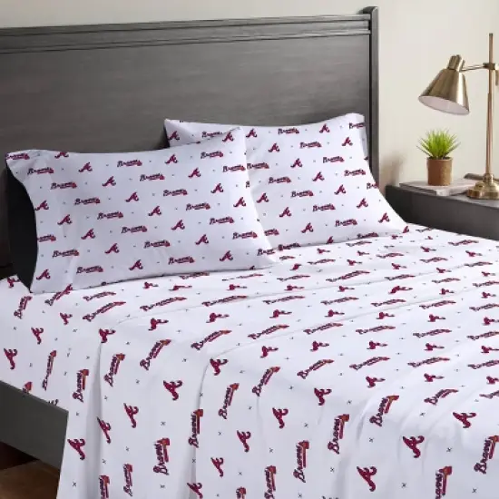 MLB Atlanta Braves Queen Bedding Sheet Set image {1}