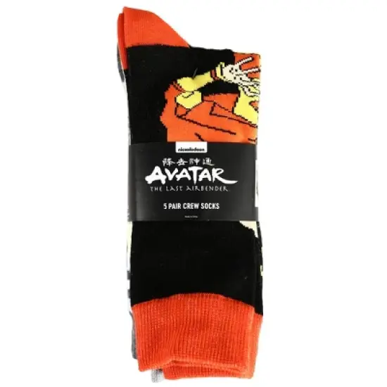 Avatar The Last Airbender 5 Pack Crew Socks Set for men image {1}