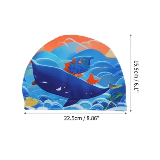 Unique Bargains Kid's Polyester Cartoon Whale Swim Cap 1 Pc image {3}