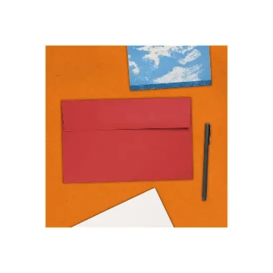 JAM Paper A10 Colored Invitation Envelopes 6 x 9.5 Red Recycled 25/Pack (96078) image {3}