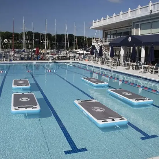 Solstice SolFit 94" x 36" Inflatable Stand Up Paddle Board Aquatic Yoga Fitness Mat with Camera Front Mount, FCS Fin Box, and Duffel Bag image {4}