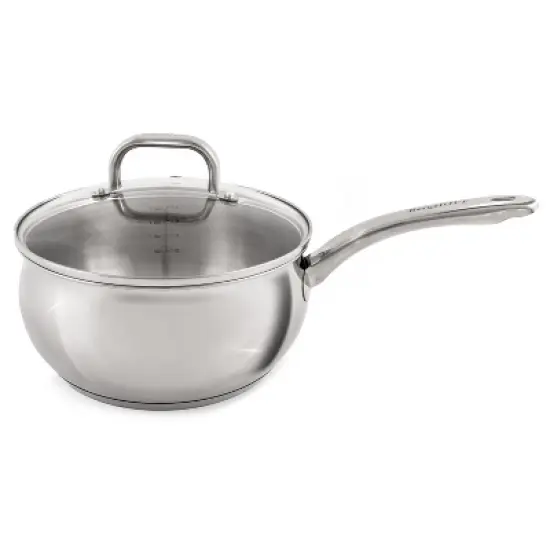 BergHOFF Belly Shape 18/10 Stainless Steel Sauce Pan with Glass Lid image {5}