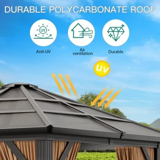 Gazebo Outdoor Canopy with Aluminum Frame & Weatherproof PVC Roof image {1}