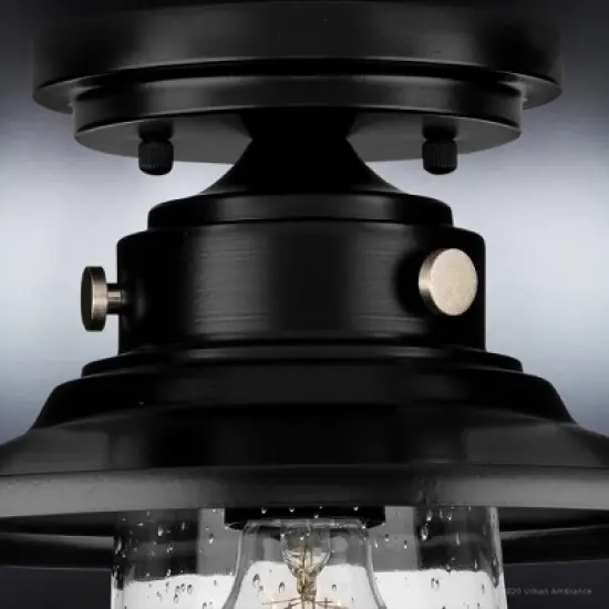 Urban Ambiance Luxury Coastal Outdoor Ceiling Light 10''H x 9''W,  Midnight Black Finish,  Santa-Ana Collection, UHP1322 image {4}