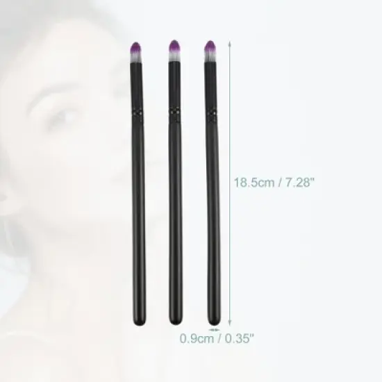 Unique Bargains Face Concealer Makeup Brushes and Sets Black 3 Pcs image {4}