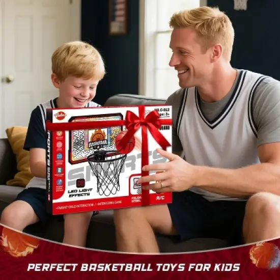 VATOS Indoor Basketball Hoop Scoreboard, Over The Door Basketball Set, Bedroom Toy for Boys Girls Ages 3+ image {4}