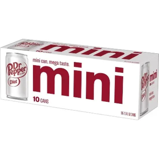 Diet Dr Pepper Soda - 10pk/7.5 fl oz Mini Cans image {6}