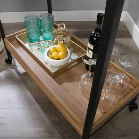 2 Shelf North Avenue Rolling Cart Sindoori Mango - Sauder image {4}