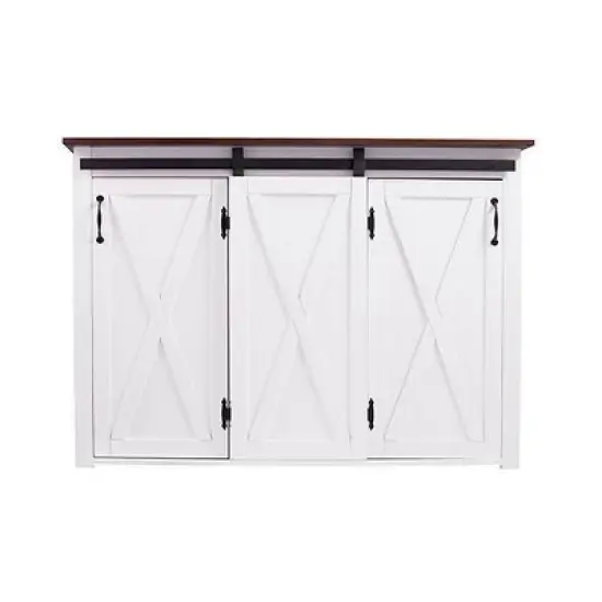 Lashire Barn Door Kitchen Island White - Aiden Lane image {1}