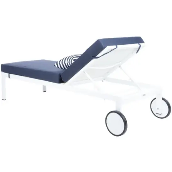 Yves Sun Lounger - Outdoor - PAT4042 - Navy/White -Safavieh image {4}