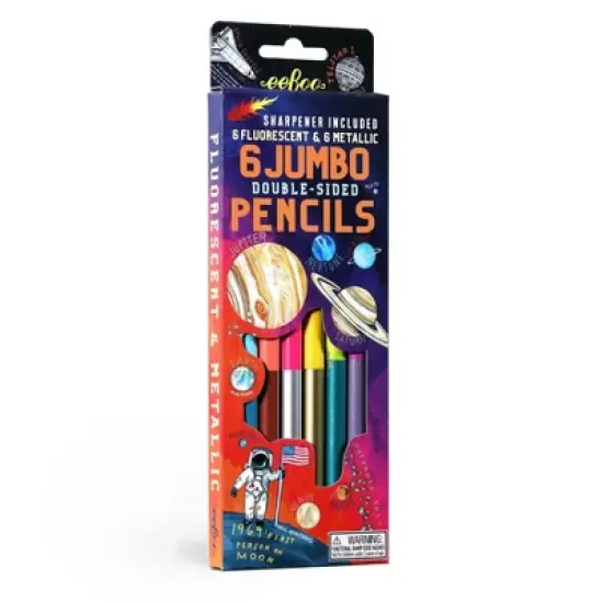 eeBoo Solar System Fluorescent Double-Sided Color Pencils/Set of 6 image {8}