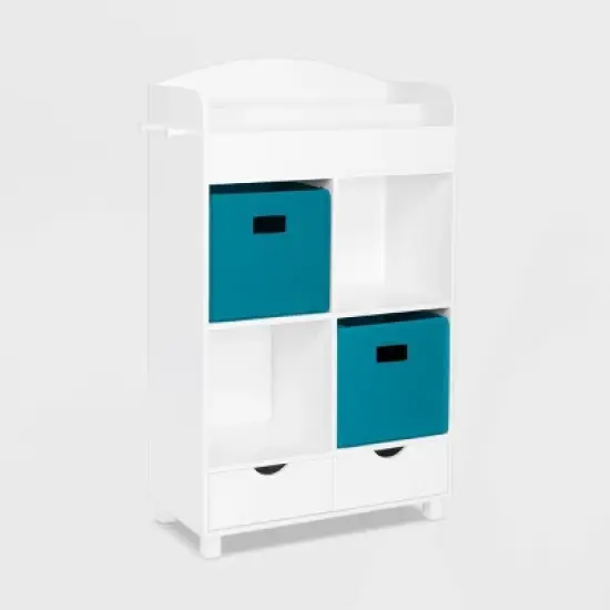 Kids' Book Nook Collection Cubby Storage Cabinet and Bookrack with 2 Bins - RiverRidge image {4}