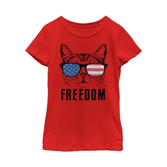 Girl's Lost Gods USA Freedom Cat T-Shirt image {3}