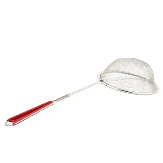 Unique Bargains Home Stainless Steel Tea Oil Spice Flour Mesh Strainer Red 2 Pcs image {2}