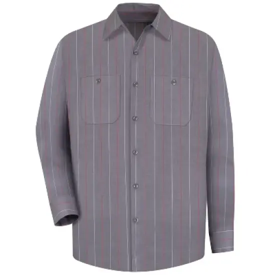Red Kap&reg; Men's Long Sleeve Industrial Stripe Work Shirt image {1}