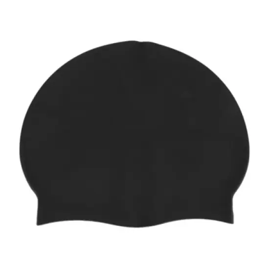 Unique Bargains Silicone Moon Mermaid Pattern Waterproof Swim Cap Black White 1 Pc image {5}