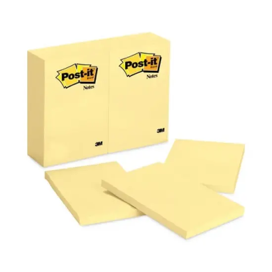 Post-it Notes Original Pads in Canary Yellow, 4" x 6", 100 Sheets/Pad, 12 Pads/Pack image {1}