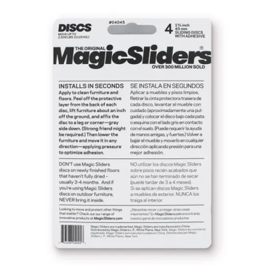 Magic Sliders 4pk 1.75' Square Adhesives image {1}