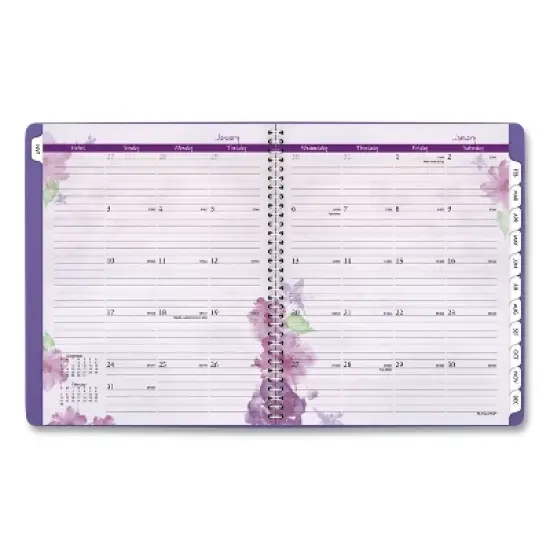 Beautiful Day Weekly/Monthly Planner, Vertical-Column Format, 11 x 8.5, Purple Cover, 13-Month: Jan 2026 to Jan 2027 image {2}