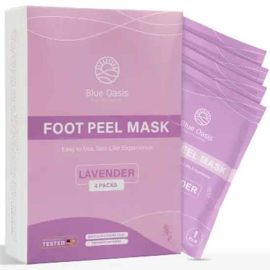 Blue Oasis Foot Peeling Mask - Exfoliating Foot Mask for Dry Cracked Feet, Avocado Cracked Heel Treatment, Moisturizing Foot Peel Mask, Luxury Foot image {7}