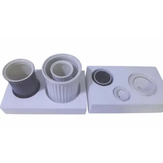 Omniware Simsbury 3-Piece Canister Set, Stoneware Kitchen Storage with Silicone-Sealed Lids, Lead-Free Glaze, Rustic Farmhouse Containers image {1}