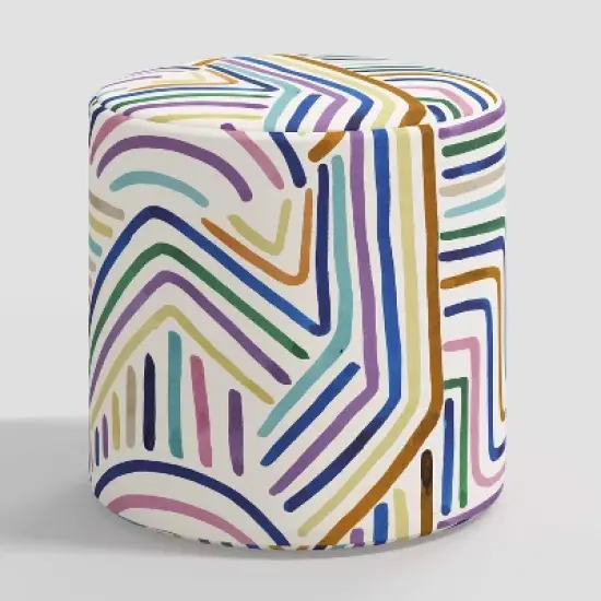 Round Thalia Ottoman in Patterns - Skyline Furniture image {8}