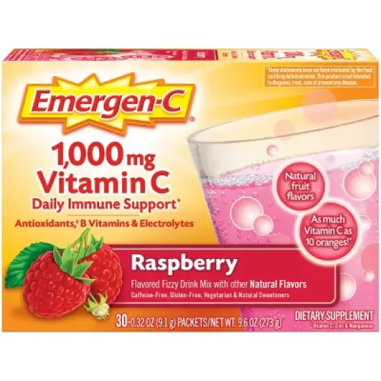 Emergen-C Vitamin C Dietary Supplement Drink Mix Powder - Raspberry - 30ct image {9}