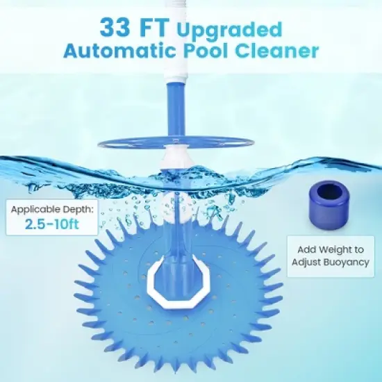 Costway Upgraded Automatic Pool Cleaner Swimming Pool Vacuum Sweeper with10 Extension Hose image {5}