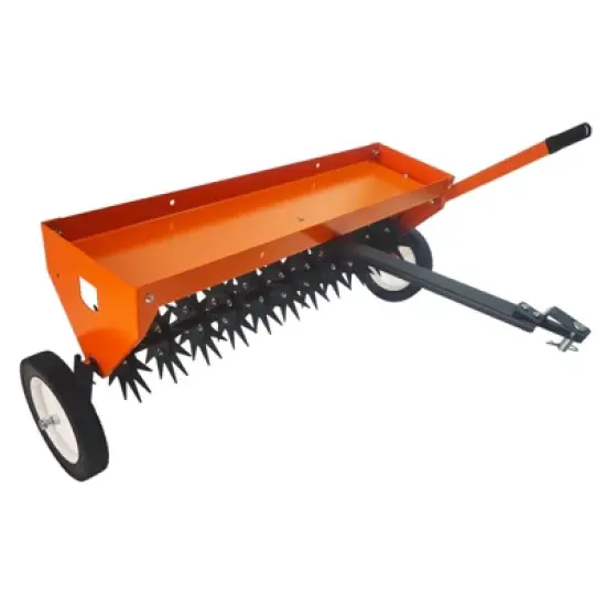 40-Inch Tow Behind Spike Aerator with Galvanized Steel Tines, Soil Penetrator with Extra-Wide Tow Bar with Adjustable Handle for Farm image {8}