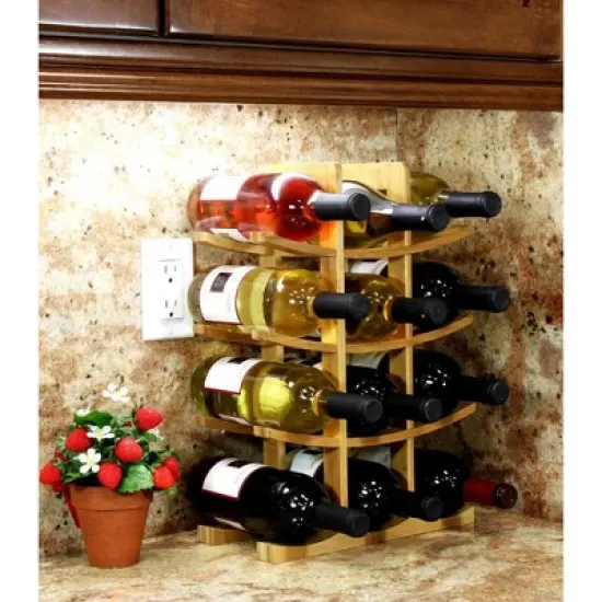 Oceanstar 12-Bottle Natural  Wine Rack image {6}