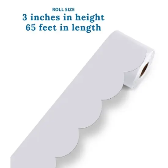 Carson Dellosa Education 65' Whisper Gray Rolled Scalloped Bulletin Board Borders (1 roll) image {2}