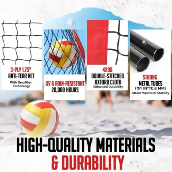Volleyball Net Set 12ft/20ft, Height Adjustable, Portable with Carry Bag for training & backyard use image {4}