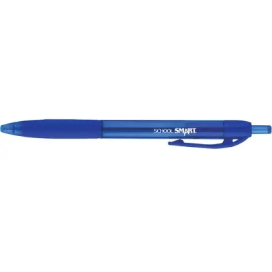 School Smart Retractable Hybrid Gel and Ink Pens, Blue, Pack of 12 image {6}