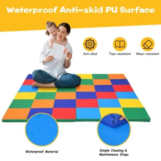 Infans 58" Toddler Foam Play Mat Baby Folding Activity Floor Mat Home School Daycare image {5}