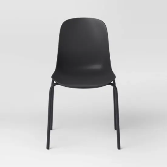 4pk Dorm Dining Chairs Black - Room Essentials&trade;: Metal Frame, Armless, Powder-Coated Finish image {3}