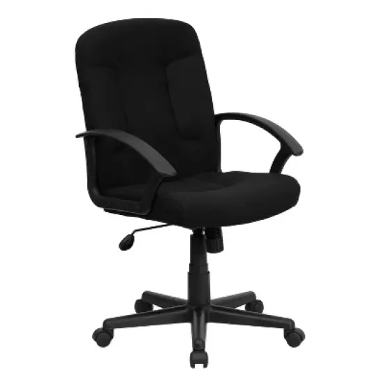 Emma and Oliver Mid-Back Fabric Executive Swivel Office Chair with Nylon Arms image {10}