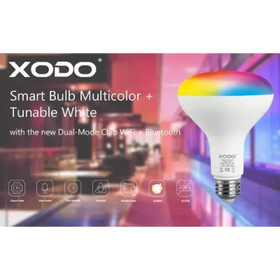 XODO Lb1 (2-pack) Smart Wi-Fi BR30 E26 Dimmable Flood Light Bulb image {2}