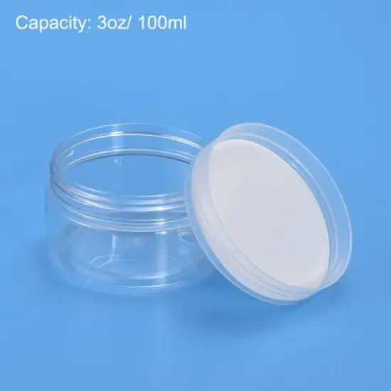Unique Bargains Round Plastic Empty Organizing Jars with Transparent Screw Top Lids 4 Pcs image {3}