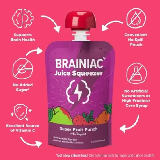 Brainiac Fruit Punch Juice Squeezer - 4pk/5 fl oz Pouches image {4}