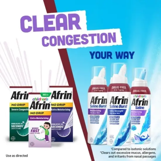 Afrin Children's Saline Moisturizing Daily Nasal Mist - Saline - 5 fl oz image {7}
