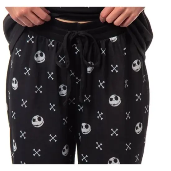 The Nightmare Before Christmas Women's Jack Skellington Jogger Pajama Set Black image {2}