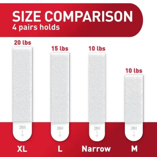 Command Narrow Picture Hanging Strips: Wall Sticky Adhesive, Small Plastic Mount, White, 4 Pack image {3}