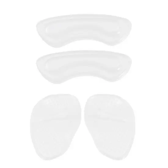 Unique Bargains Silicone Heel Support Cup Pads Orthotic Insole Plantar Care Heel Pads 12Pcs Clear image {5}