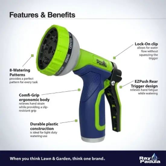 Ray Padula 8-Pattern Rear Trigger Plastic Nozzle: Comfi-Grip, Leak & Weatherproof image {4}