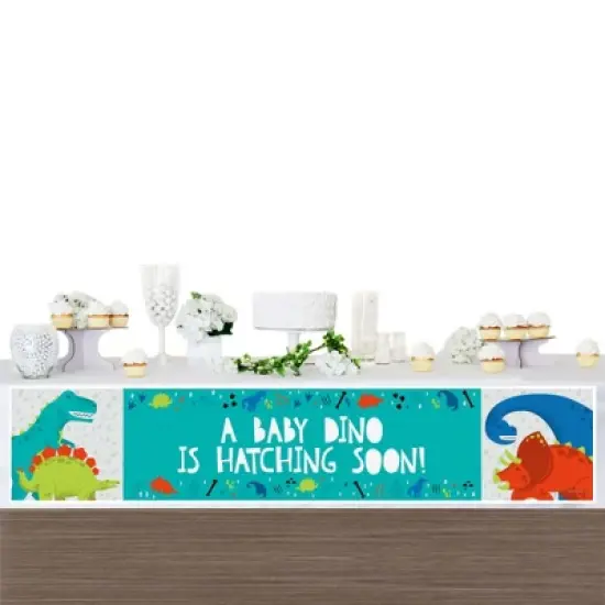 Big Dot of Happiness Roar Dinosaur - Dino Mite T-Rex Baby Shower Decorations Party Banner image {2}