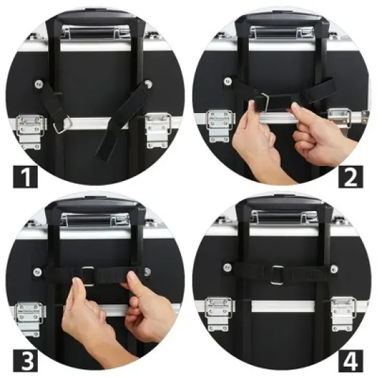 Yaheetech Rolling Aluminum 3 in 1 Makeup Case Trolley Makeup Beauty Box Case image {8}