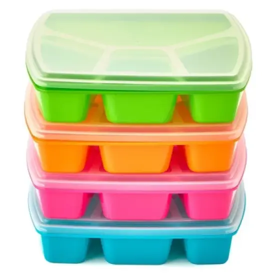 The Lakeside Collection Set of 4 Multicolored Microwave Trays with Lids image {7}