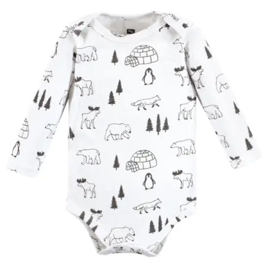 Hudson Baby Unisex Baby Cotton Long-Sleeve Bodysuits, Chill Out Penguin image {4}